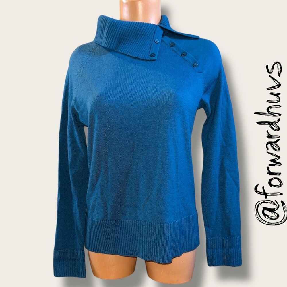 Pendleton Petite Merino Wool Snap Mock Neck Sweater – Size M